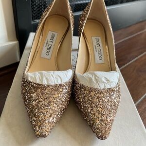 Jimmy Choo Glitter Pumps - Gold